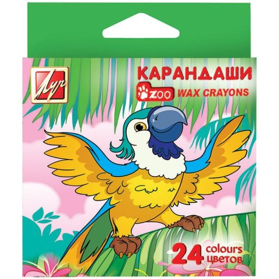 Мелки Луч "Zoo" восковые 24 цвета, картон. уп., европодвес #1