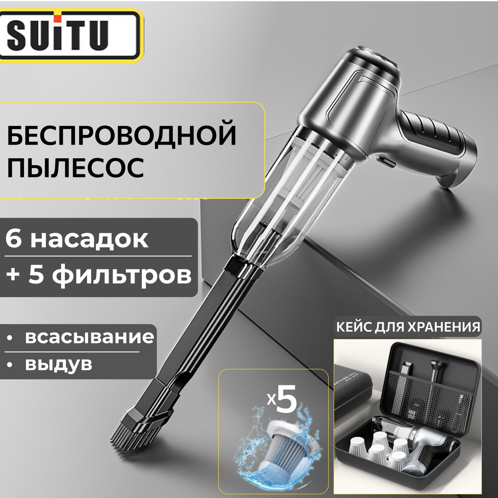 Пылесос для автомобиля беспроводной/ручной/автопылесос SUITU ST-6645 PRO  #1