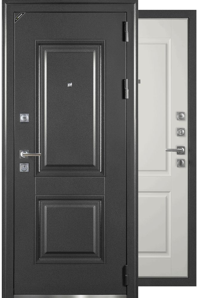 Входная дверь металлическая Базальт Букле графит / Софт капучино 860х2050 левая  #1