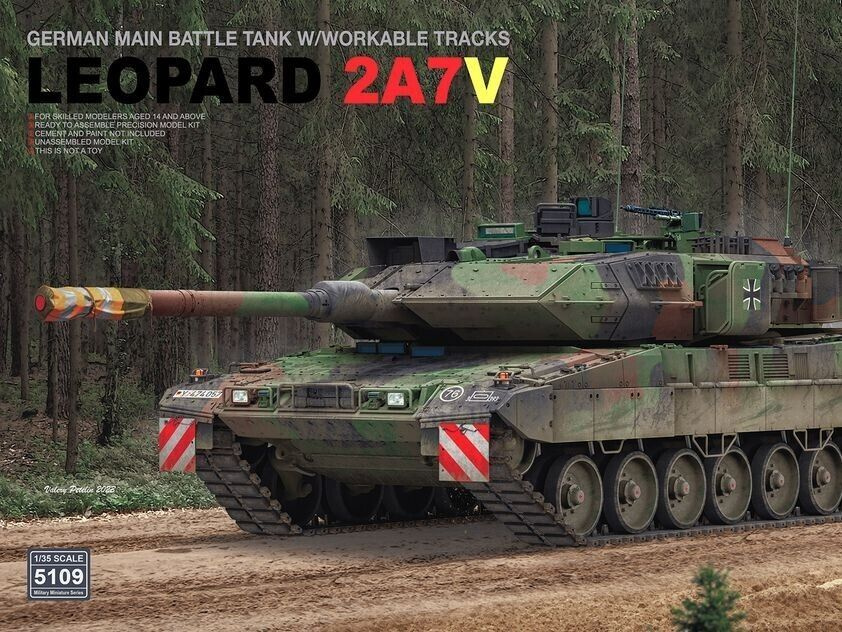 сборная модель Немецкий основной боевой танк Leopard 2 A7V с рабочими траками масштаб 1:35  #1