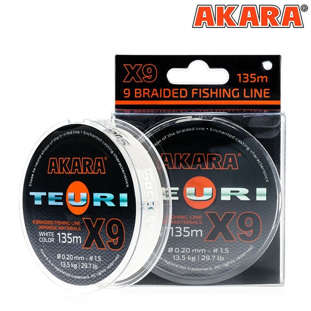 Шнур Akara Teuri X-9 White 135 м 0,10 #1