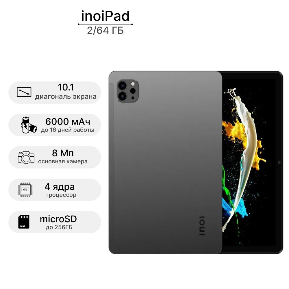 Планшет inoiPad 64GB Wi-Fi+4G Space Gray #1