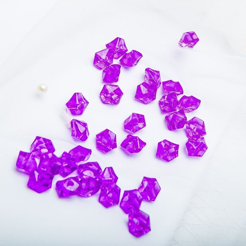 Декоративные кристаллы фиолетовые/ камушки марблс/ наполнитель для ваз, 1,8*2,5 см, 50 шт  #1