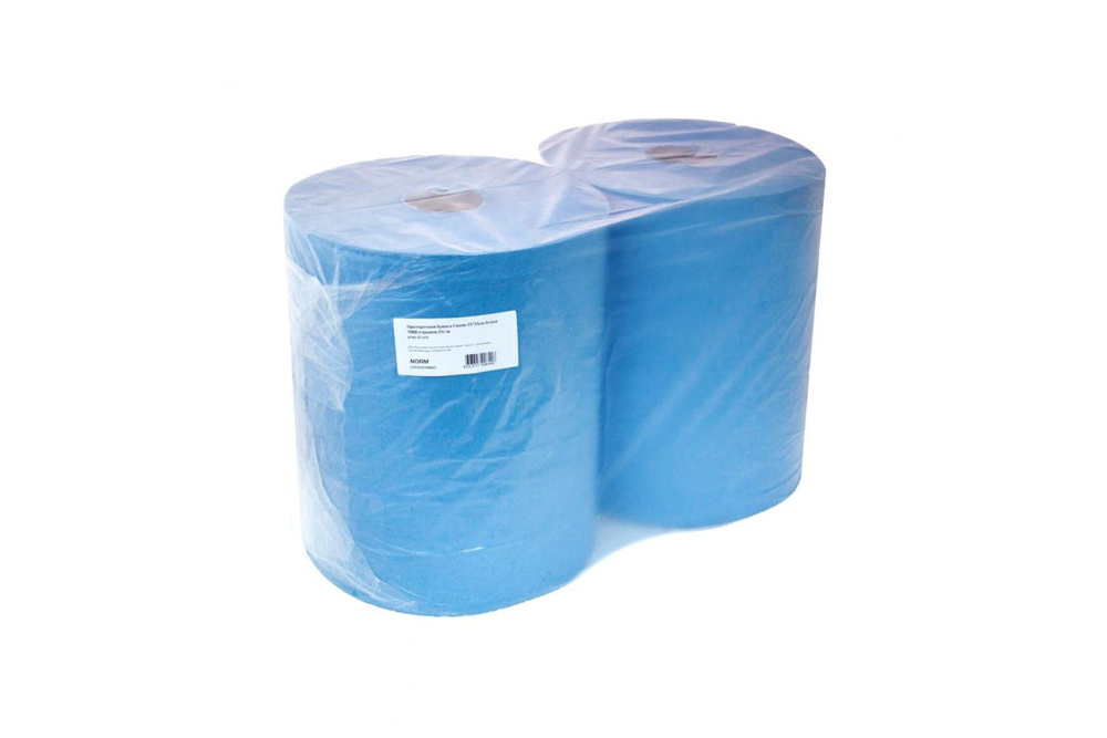 Протирочная бумага NORM синяя, 33х35 см, 2 слоя, 1000 отрывов, 25 г/м, 2 шт. CP-3335  #1
