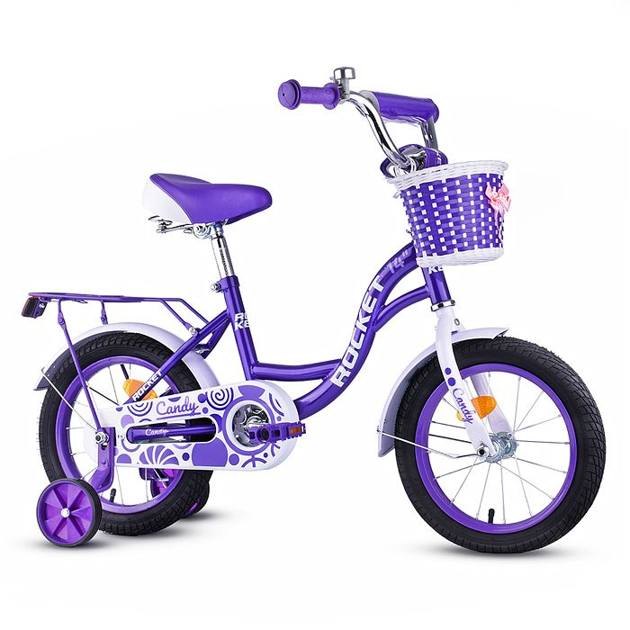 Велосипед детский 2-х колесный ROCKET CANDY 14" (На 3-5 лет) С боковыми колесами, багажником, звонком #1