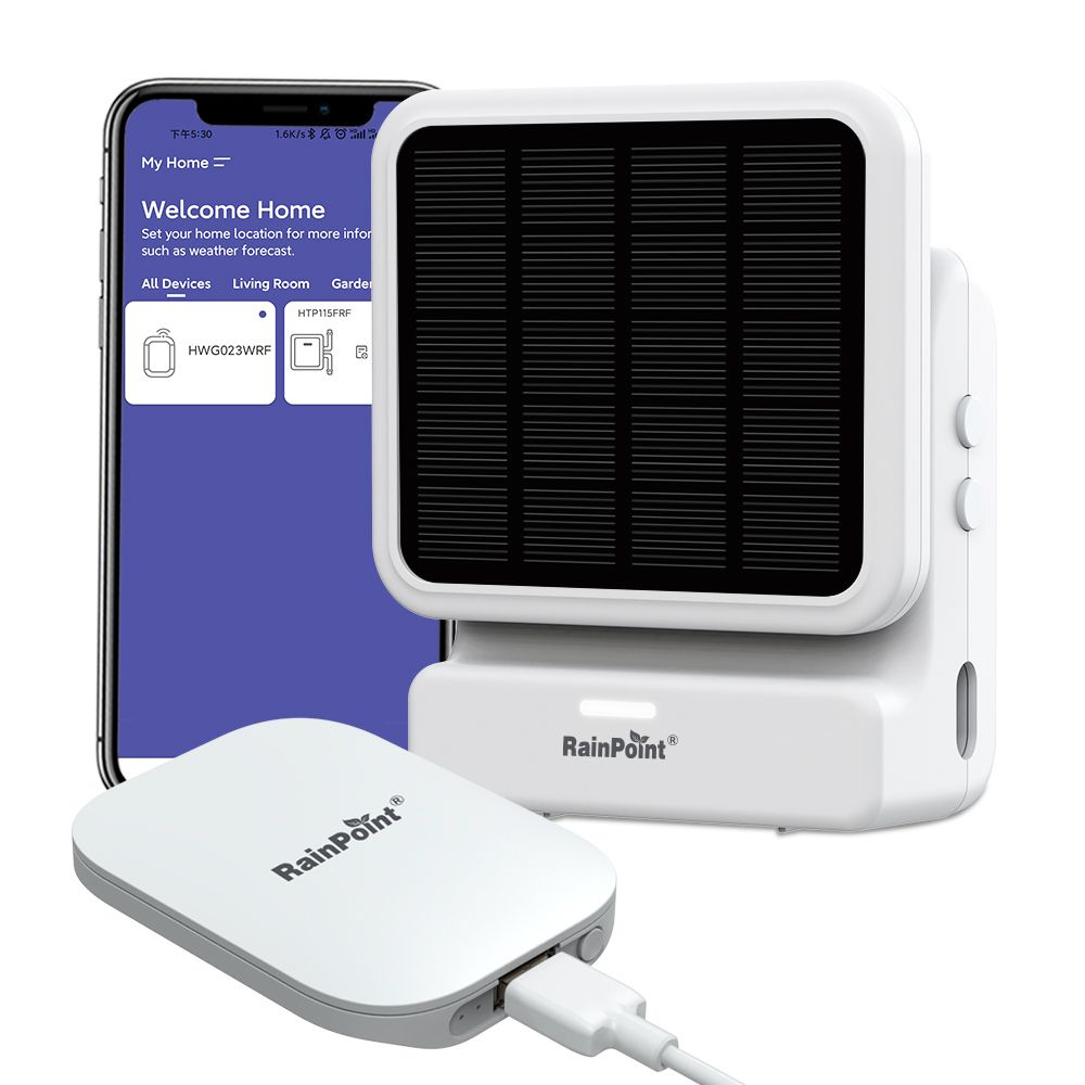 Автополив для комнатных растений и горшков Rainpoint Solar WiFi (HomGar), капельный полив растений и #1