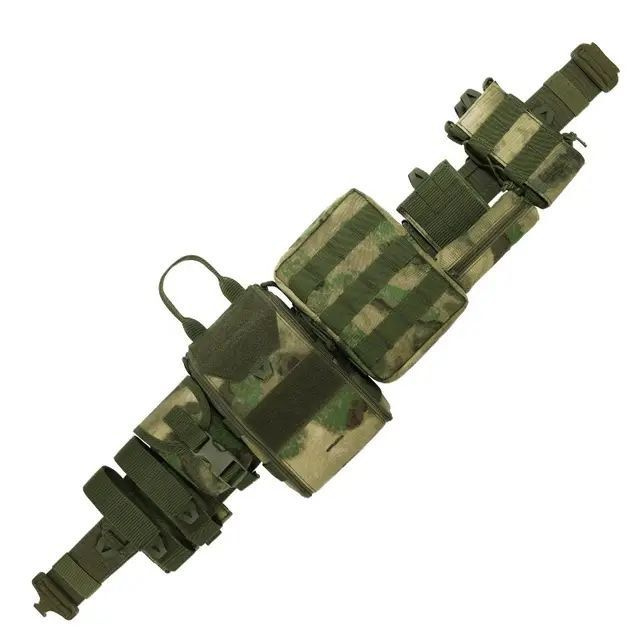 Тактический пояс с подсумками Yakeda/боевой армейский ремень/разгрузочная система Мох  #1