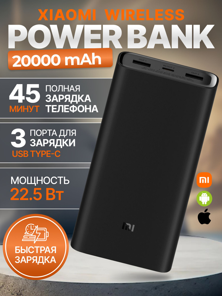 Xiaomi Внешний аккумулятор PLM18ZM  PB100DZM  PB3018ZM, 20000 мАч, черный #1