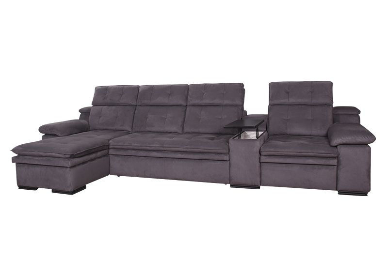 Краков Угловой диван Прайм с креслом , механизмВыкатной,374х183х107см, серый  #1