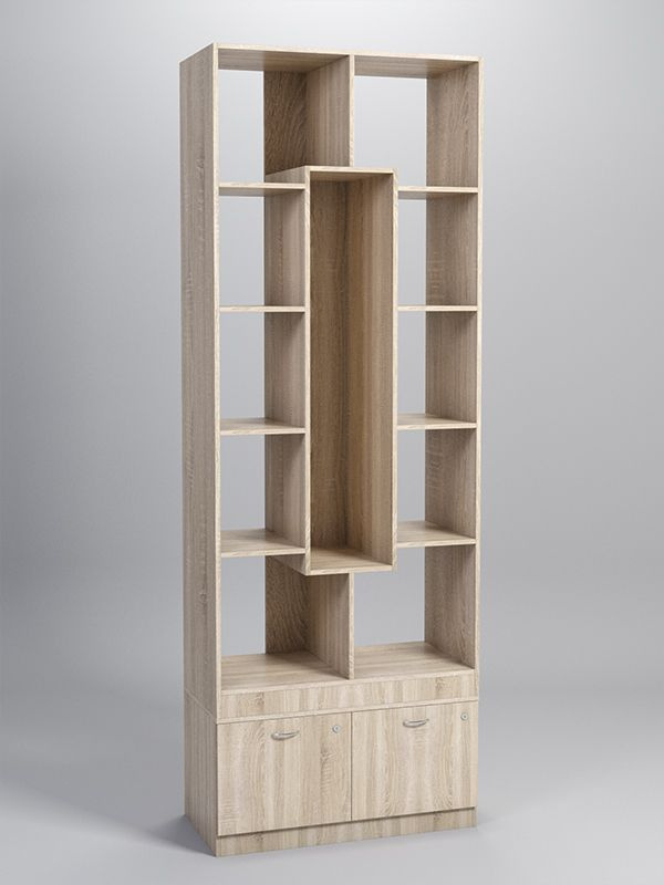Стеллаж "Куб" №9 с тумбой Т-20_Дуб Сонома, 90х45х255 см, Westcom ...