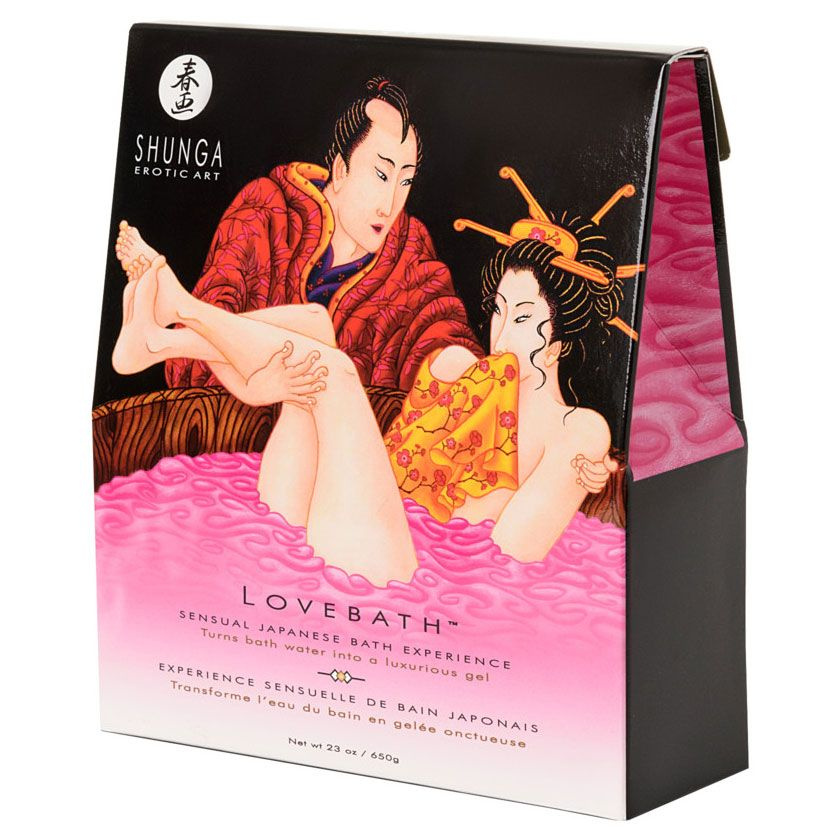 Shunga LoveBath Dragon Fruit, 650 г - соль для ванны "Фрукты Дракона", превращающая воду в гель  #1