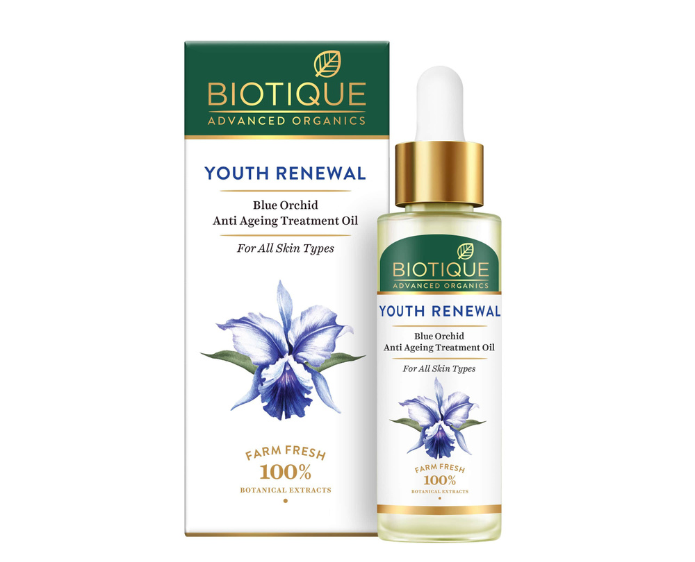 YOTH RENEWAL, Blue Orchid Anti-Ageing Treatment Oil, Biotique (Омолаживающее Антивозрастное МАСЛО ДЛЯ #1