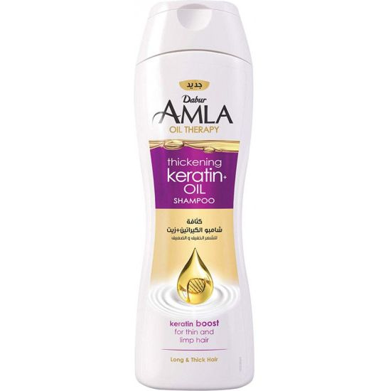 Amla Oil Therapy, Thickening KERATIN+ OIL Shampoo, Dabur (Шампунь КЕРАТИН+ МАСЛО для тонких и ослабленных #1