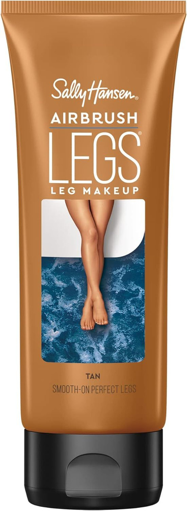 Sally Hansen Airbrush, Tan, лосьон для макияжа ног, легкий загар, увлажнение и скрытие дефектов, 118 #1