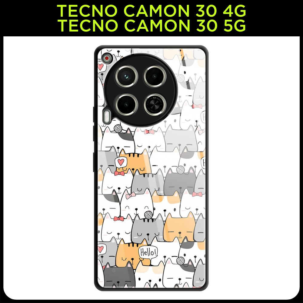 Стеклянный чехол на Tecno Camon 30 4G/Tecno Camon 30 5G / Текно Камон 30 4G/Текно Камон 30 5G с принтом #1