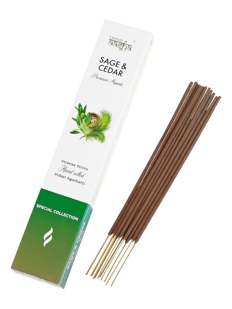 Палочки ароматические Premium Masala Sage & Cedar Incense Sticks 10шт #1