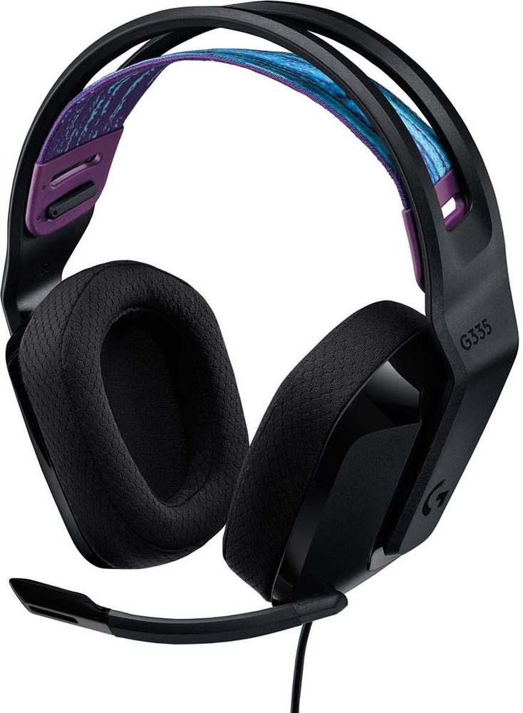 Проводные наушники с микрофоном Logitech G335 Wired Black Gaming (981-000978), черные  #1