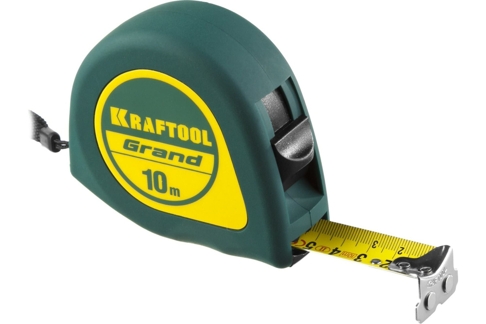 Рулетка KRAFTOOL Grand 10м/25мм, обрезиненный пластиковый корпус 34022-10-25  #1