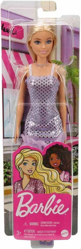 Кукла Barbie в фиолетовом блестящем платье HJR93 #1