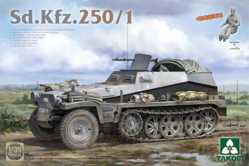 TAKOM 2184 1/35 Sd.Kfz.250/1 пластиковая модель Танки #1