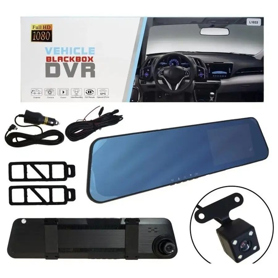 Видеорегистратор - зеркало заднего вида с 2 камерами,Vehicle Blackbox DVR FULL HD 1080P  #1