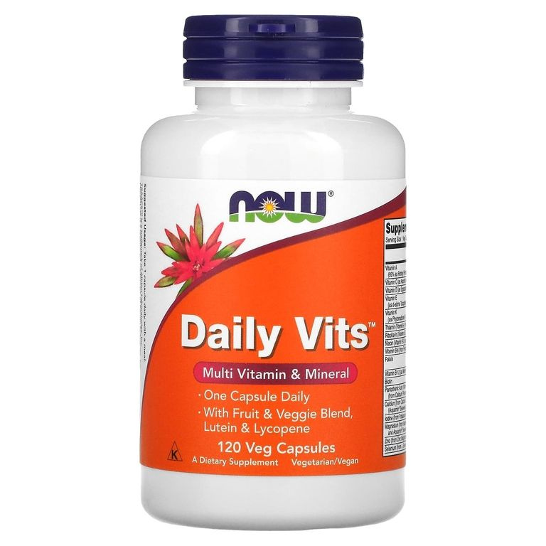 Витамины Дейли Витс Мульти 120 капсул, NOW Daily Vits Multi, Мультивитаминный комплекс для урепления #1