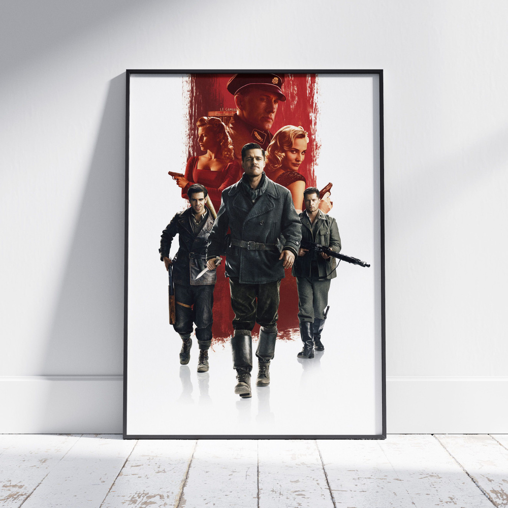 Плакат на стену для интерьера Тарантино (Бесславные Ублюдки) - Постер по фильму формата А3 (30x42 см) #1
