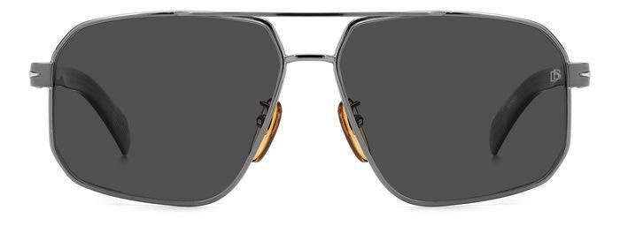 Мужские солнцезащитные очки David Beckham DB 7102/S 85K M9, цвет: серый, цвет линзы: серый, авиаторы, #1
