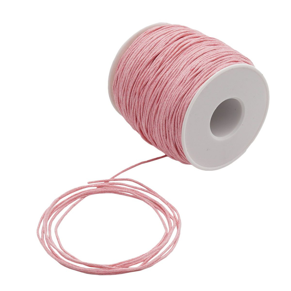 Шнур вощеный для шитья, рукоделия, 1 мм*100 м, розовый, Айрис  #1