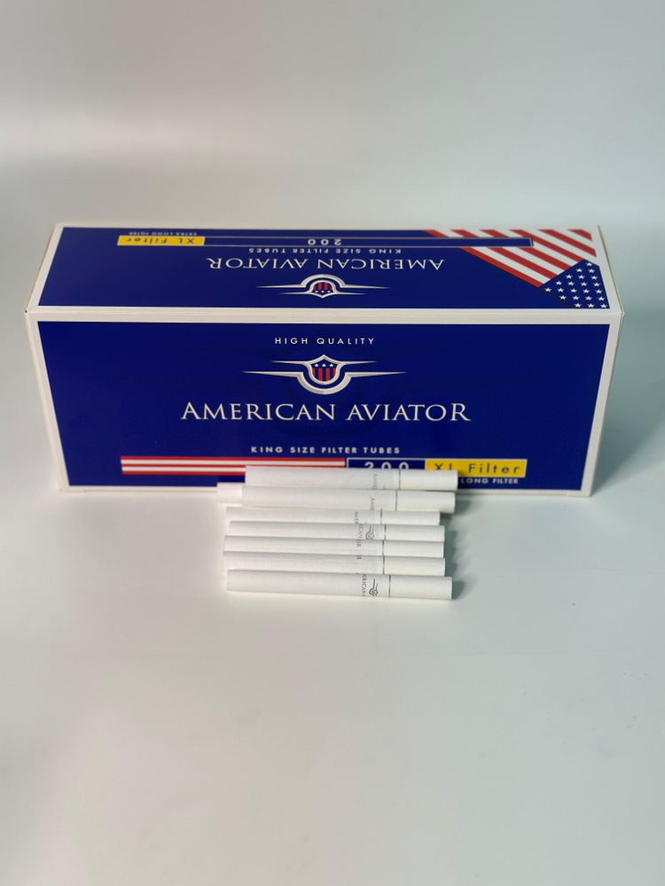 Гильзы сигаретные American Aviator XL filter белые, 200 шт #1