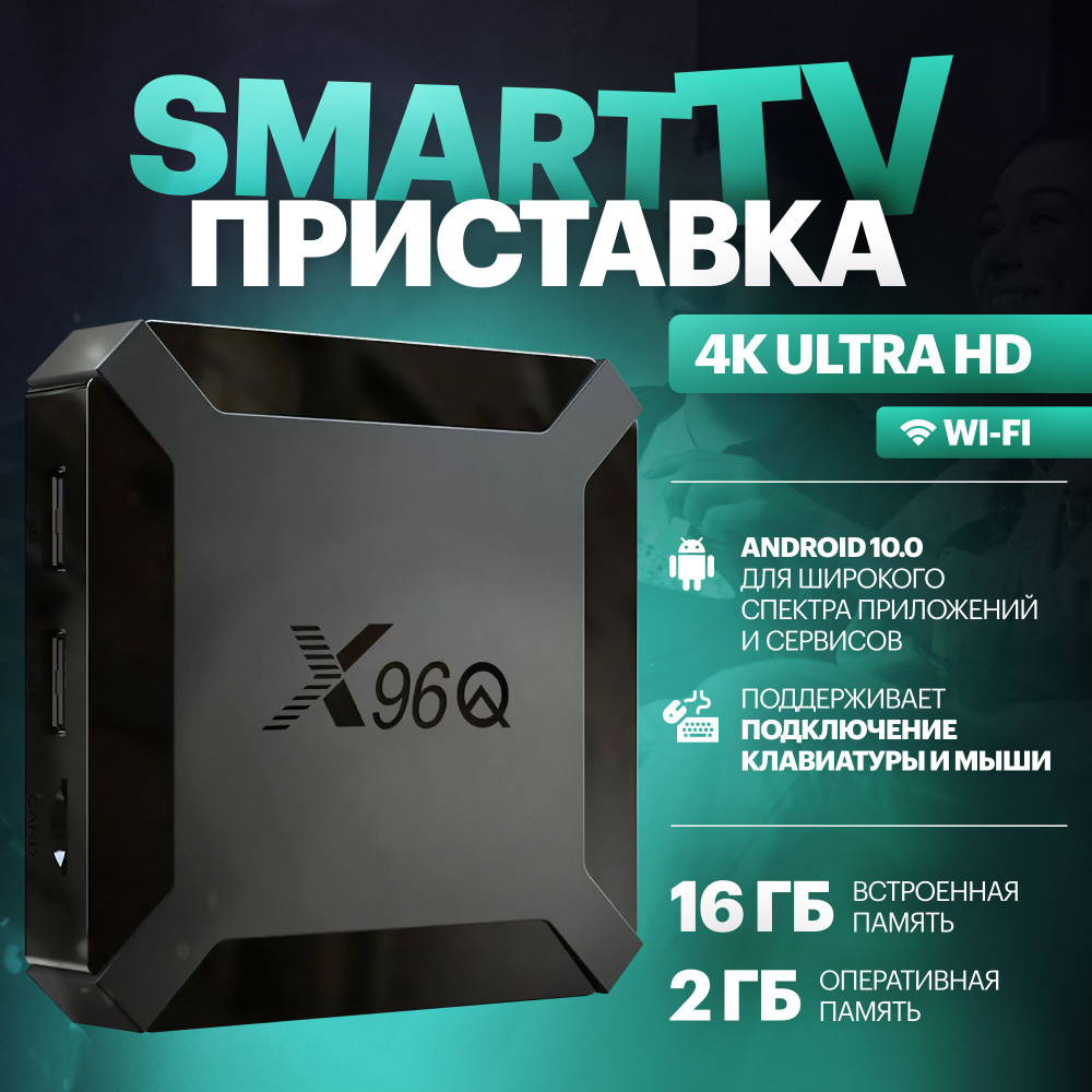 Смарт ТВ приставка - медиаплеер X96Q 2+16 GB #1