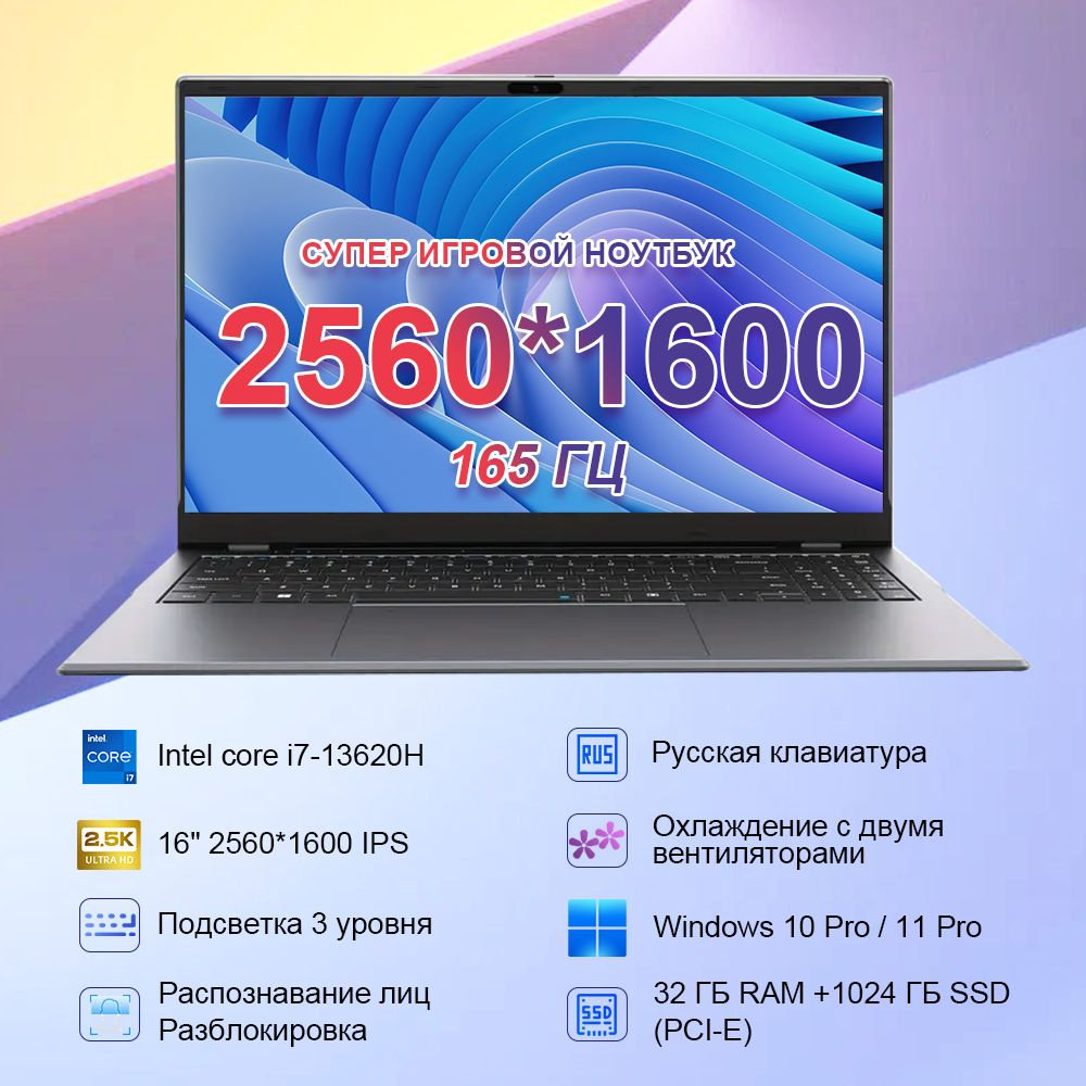 Ninkear Super N16 Pro Игровой ноутбук 16", Intel Core i7-13620H, RAM 32 ГБ, SSD 1024 ГБ, Intel UHD Graphics, #1