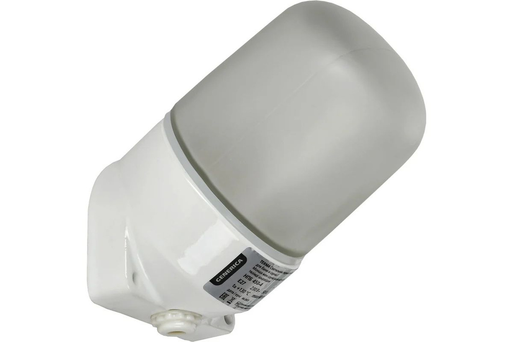 Светильник IEK GENERICA TERMA термостойкий для бани и сауны наклонный НПБ 450-4 IP54 60Вт белый  #1