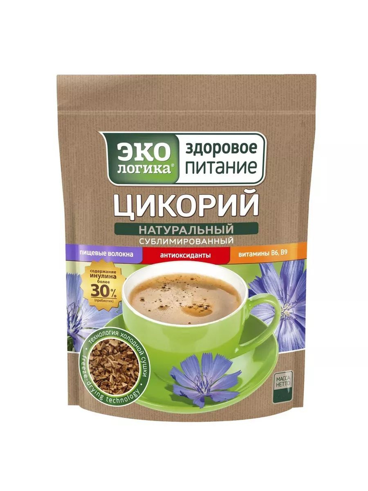 Цикорий ЭКОЛОГИКА 150 гр натуральный растворимый сублимированный здоровое правильное питание мягкая упаковка #1