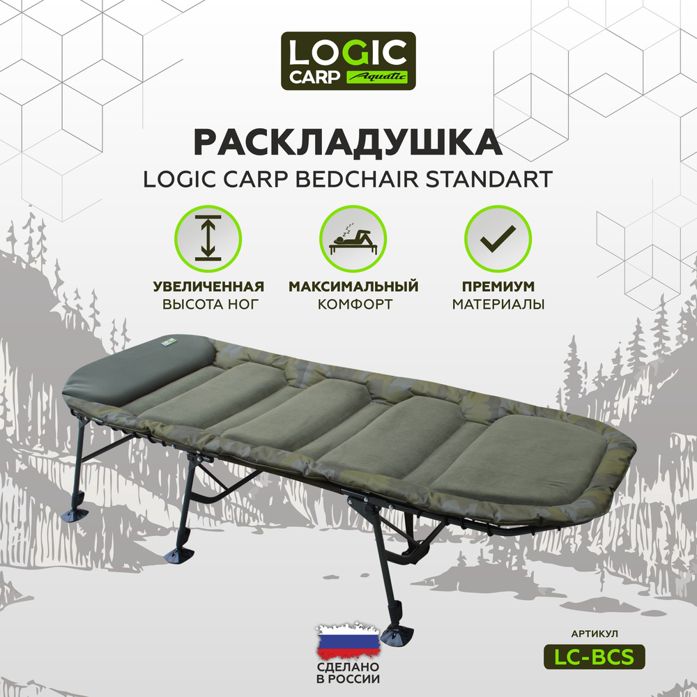 Раскладушка с матрасом Logic Carp BEDCHAIR standart для палатки #1