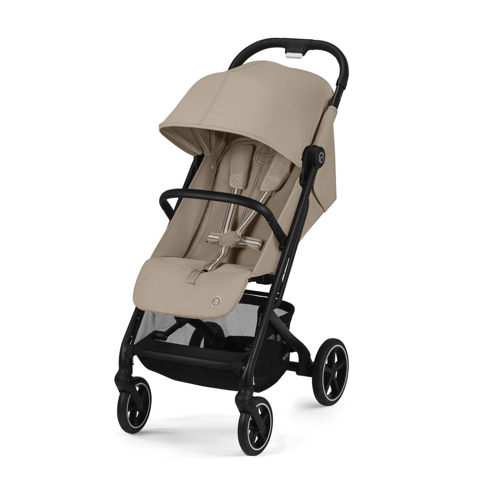 Коляска прогулочная с дождевиком и бампером бежевая Cybex Beezy Almond Beige 2024  #1