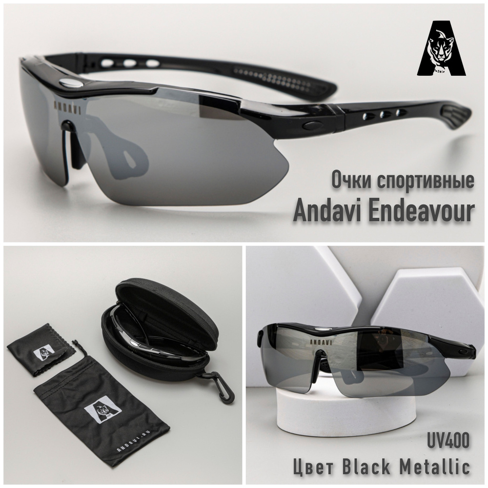 Спортивные очки Andavi Endeavour. Цвет Black Metallic. #1