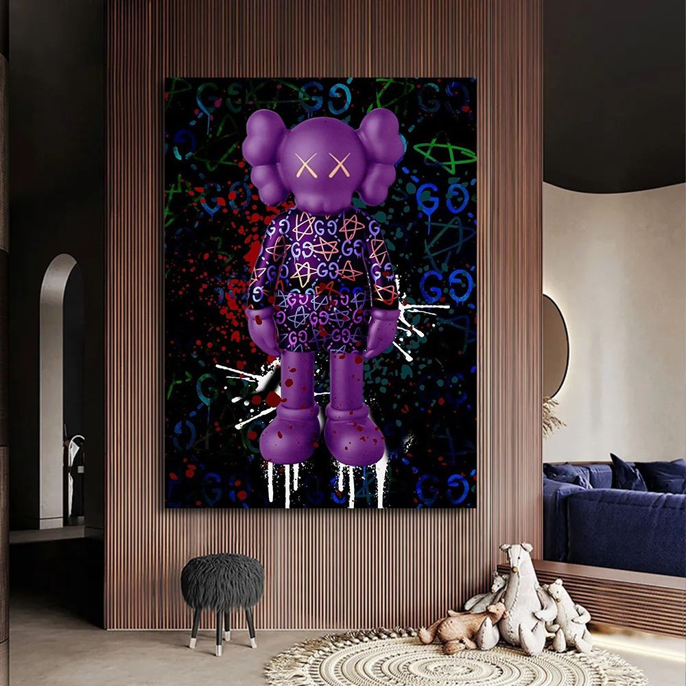 Картина Kaws, интерьерная картина кавс, 50х70 см. #1