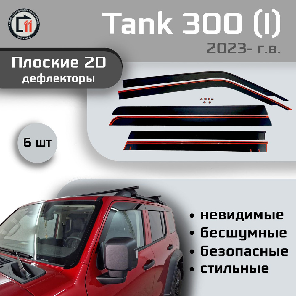 Дефлекторы 2D для TANK 300 2023- (I), 6шт #1