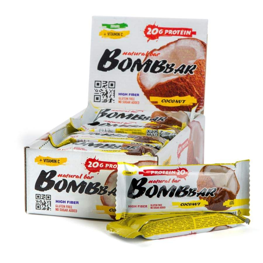 BombBar протеиновый батончик 60 г, 20шт (Кокос) #1