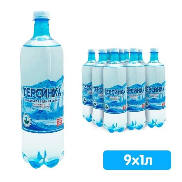 Минеральная вода Терсинка скважина N1142 газированная 1 л х 9 шт.  #1