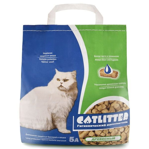 Наполнитель для лотка CATLITTER 5 л древесные гранулы 8 мм #1