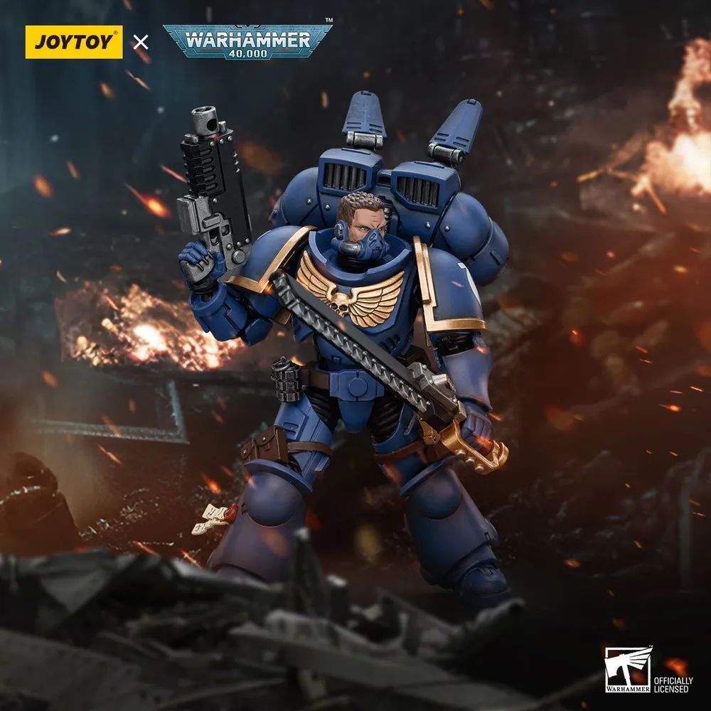 Фигурка JOYTOY Warhammer 40k 1:18 Ultramarines Jump Pack Intercessors Intercessor 1 JT2153 #1