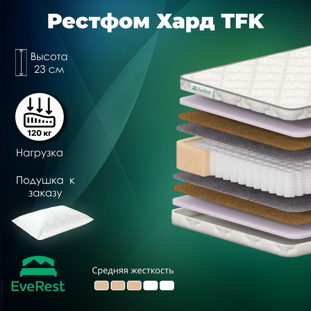 Everest Матрас Рестфом Хард TFK, Независимые пружины, 155х186 см  #1