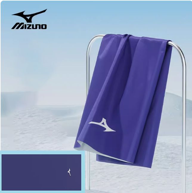 Спортивное впитывающее быстросохнущее полотенце Mizuno, синее, 23,5*50см  #1