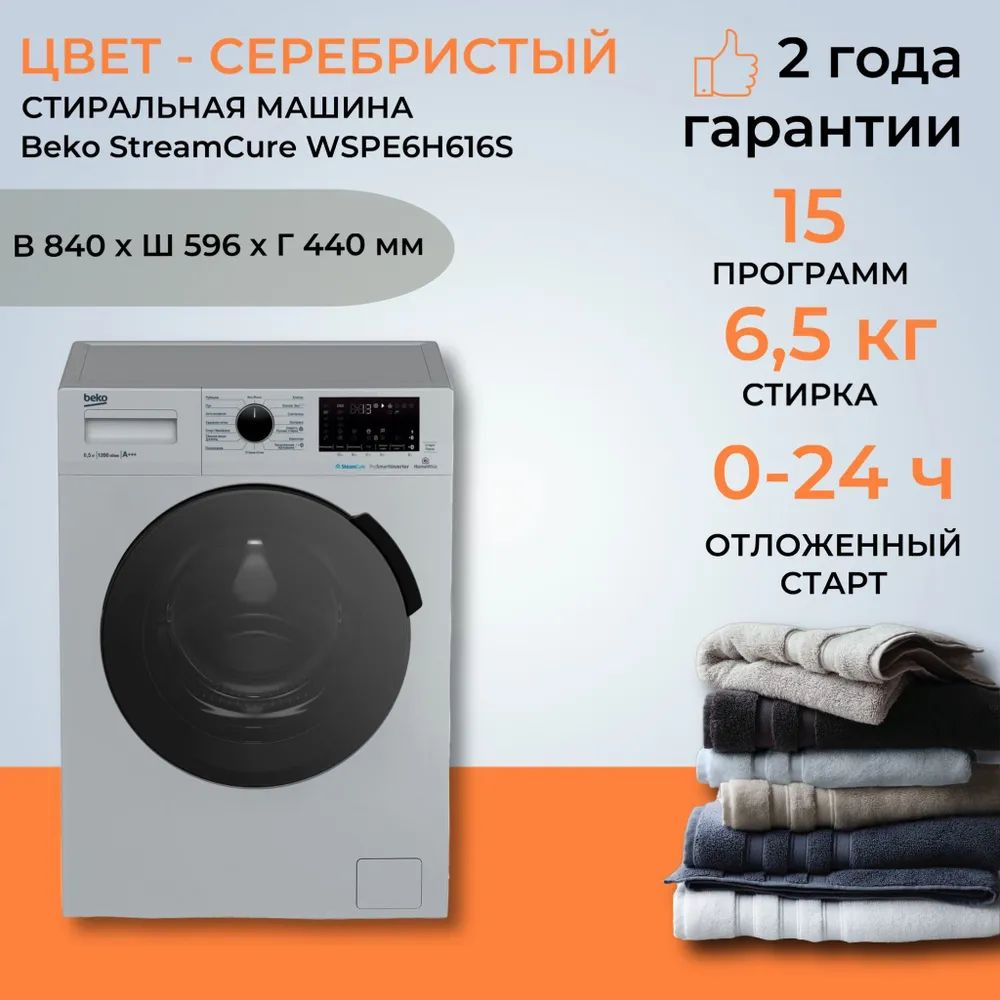 Стиральная машина Beko WSPE6H616S #1