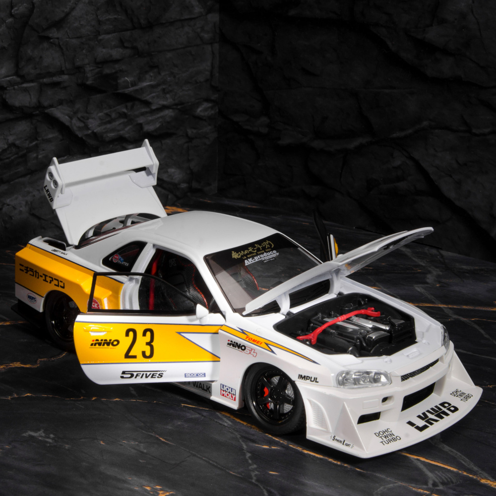 Коллекционная модель машинки Nissan Skyline GT-R R34 (Ниссан ГТР) масштаб 1:24  #1