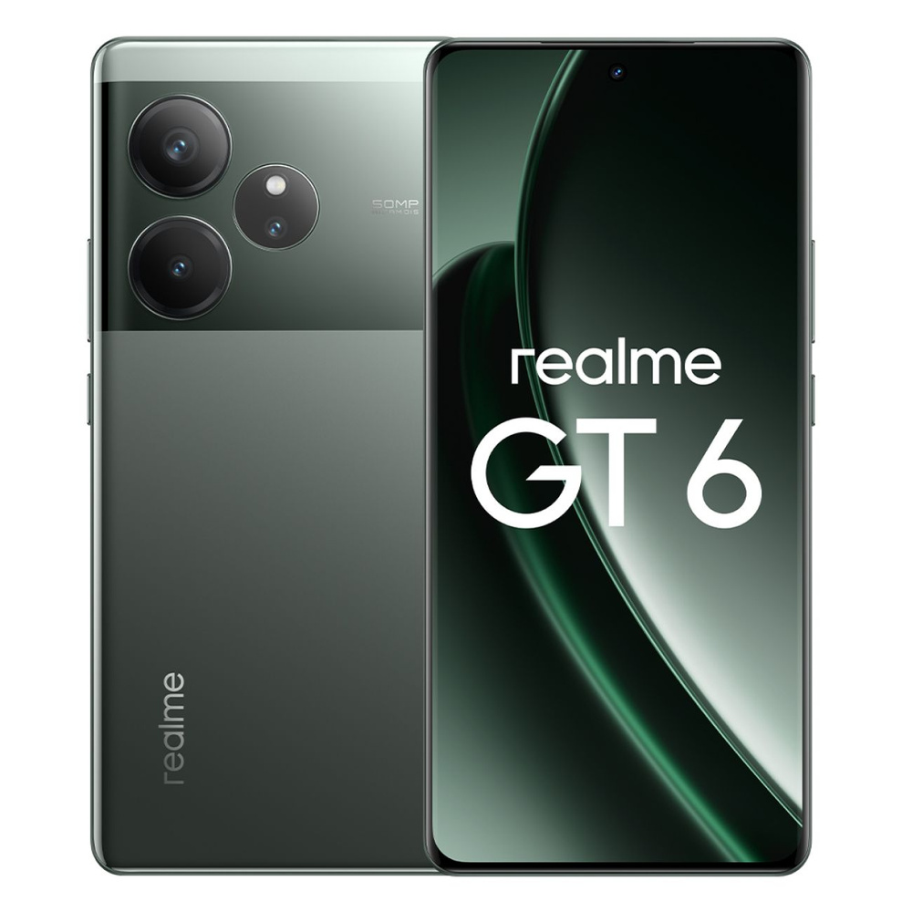 realme Смартфон GT 6 12/256GB Green 12/256 ГБ, зеленый #1