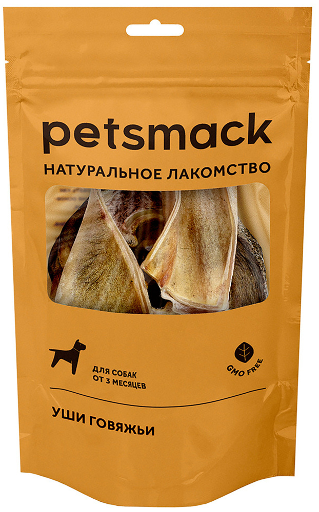 Лакомство Petsmack уши говяжьи для собак, 50 г #1