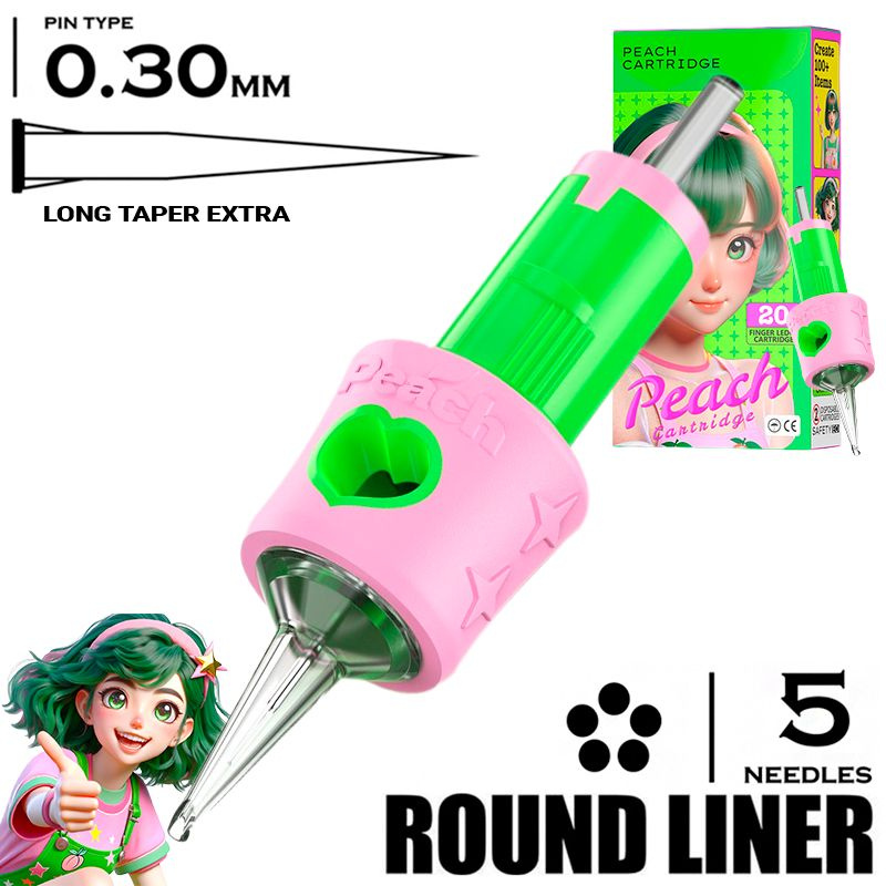 Картриджи для тату и татуажа PEACH Cartridge 30/05 RLLT-X Round Liner Extra (1005), 20шт/уп.  #1